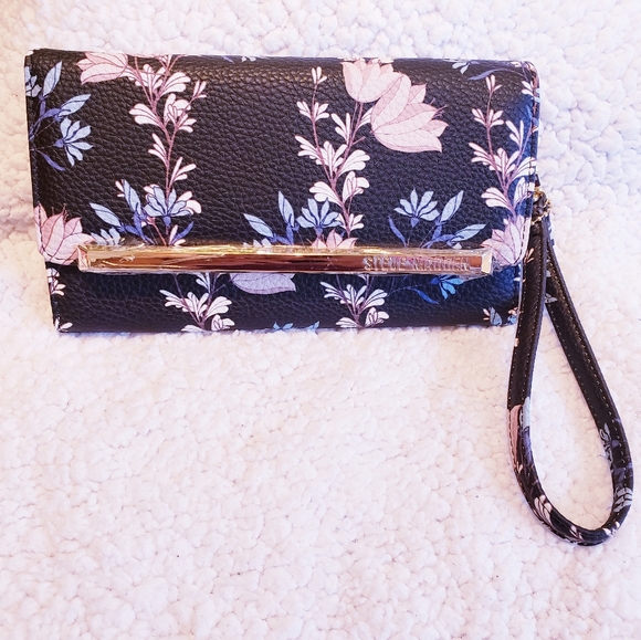 Steve Madden Bags Steve Madden Floral Trifold Wallet Gold Interior Poshmark